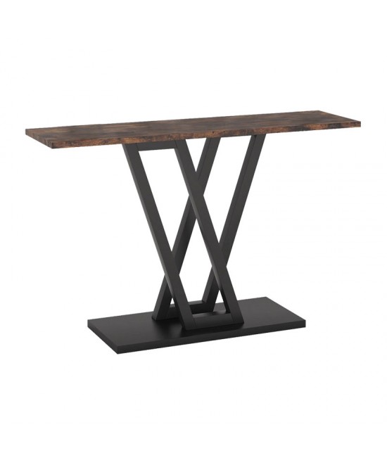 Κονσόλα Wirmo pakoworld καρυδί μελαμίνης-πόδι μαύρο μέταλλο 110x30x80εκ