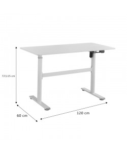 Γραφείο εργασίας με ρυθμιζόμενο ύψος Karla pakoworld λευκό 120x60x72/115εκ