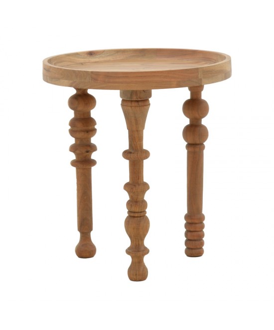 Τραπέζι σαλονιού Kelly σετ 2τεμ pakoworld μασίφ ξύλο ακακίας φυσικό