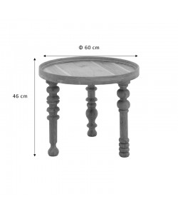 Τραπέζι σαλονιού Kelly σετ 2τεμ pakoworld μασίφ ξύλο ακακίας φυσικό