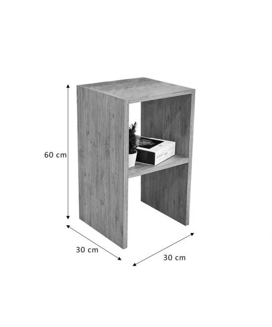 Βοηθητικό τραπέζι Leofric pakoworld μελαμίνης oak 30x30x60εκ