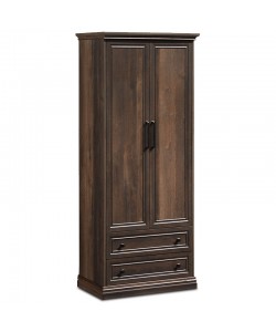 Ντουλάπα ρούχων δίφυλλη Mozart pakoworld χρώμα καρυδί 83x52x202,5εκ