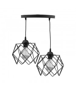 Φωτιστικό οροφής δίφωτο Zocie pakoworld Ε27 μαύρο Φ30x70εκ