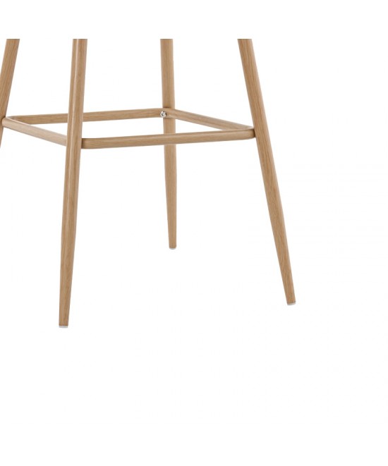 Σκαμπό μπαρ Kace pakoworld φυσικό pe rattan-φυσικό ύφασμα-φυσικό μέταλλο 43x55x102εκ