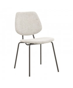 Καρέκλα Pietro pakoworld ανοιχτό γκρι ύφασμα-πόδι μαύρο μέταλλο 50x53x83εκ