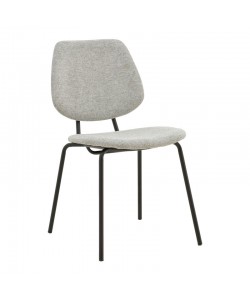 Καρέκλα Pietro pakoworld γκρι ύφασμα-πόδι μαύρο μέταλλο 50x53x83εκ
