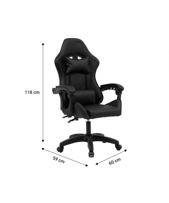 Καρέκλα γραφείου gaming William pakoworld PU μαύρο-μπλε