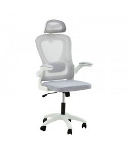 Καρέκλα γραφείου διευθυντή Delilah pakoworld mesh ανοιχτό γκρι