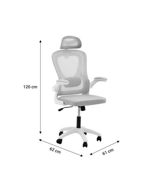 Καρέκλα γραφείου διευθυντή Delilah pakoworld mesh ανοιχτό γκρι