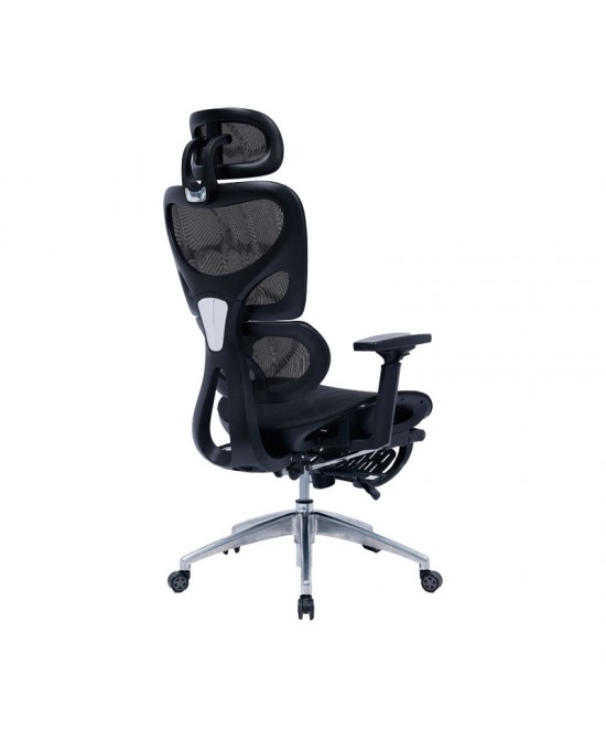 Καρέκλα γραφείου διευθυντή με υποπόδιο Thelonius pakoworld mesh μαύρο