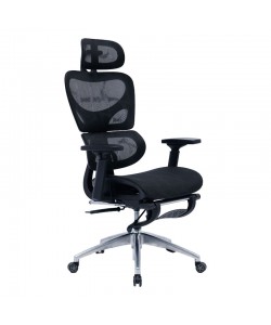 Καρέκλα γραφείου διευθυντή με υποπόδιο Thelonius pakoworld mesh μαύρο