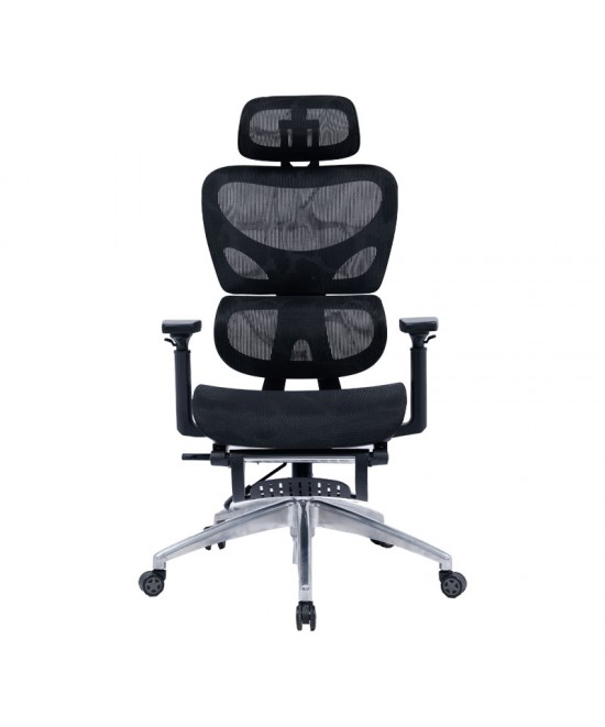 Καρέκλα γραφείου διευθυντή με υποπόδιο Thelonius pakoworld mesh μαύρο