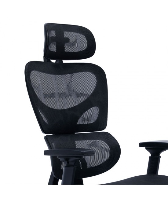 Καρέκλα γραφείου διευθυντή με υποπόδιο Thelonius pakoworld mesh μαύρο