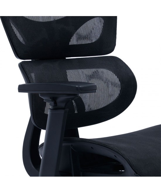 Καρέκλα γραφείου διευθυντή με υποπόδιο Thelonius pakoworld mesh μαύρο