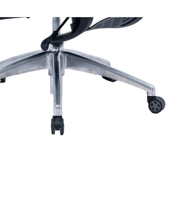 Καρέκλα γραφείου διευθυντή με υποπόδιο Thelonius pakoworld mesh μαύρο