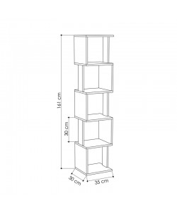 Βιβλιοθήκη - στήλη Piri pakoworld λευκό μελαμίνης 35x30x161εκ