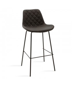 Σκαμπό μπαρ Faith pakoworld αντικέ ανθρακί pu-μαύρο μέταλλο 50x54x104εκ