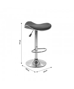 Σκαμπό μπαρ Enzo pakoworld πτυσσόμενο λευκό pu-μέταλλο χρωμίου 45x44x87εκ