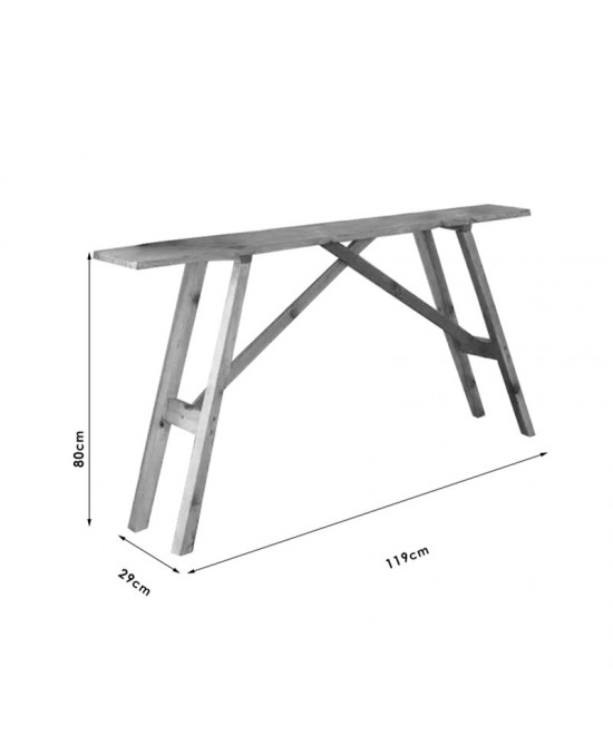 Κονσόλα Roosevelt pakoworld καρυδί ξύλο πεύκου 35mm καρυδί 119x29x80εκ