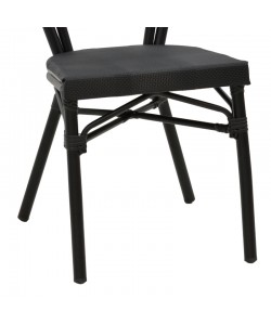 Καρέκλα Nacia  pakoworld μαύρο αλουμίνιο-μαύρο textilene 45x59x85εκ