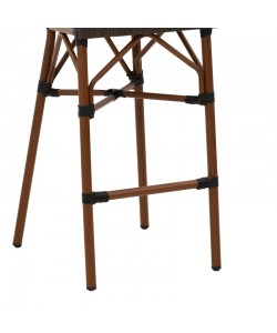 Σκαμπό μπαρ Dezyan pakoworld καρυδί αλουμίνιο-γκρι textilene 41.5x53.5x116εκ Σκαμπό μπαρ Dezyan pakoworld καρυδί αλουμίνιο-γκρι textilene 41.5x53.5x116εκ