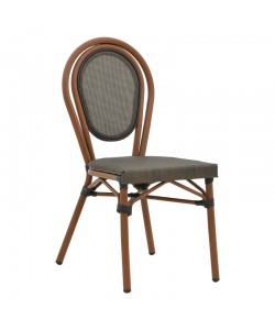 Καρέκλα Nacia  pakoworld καρυδί αλουμίνιο-γκρι textilene 45x59x85εκ