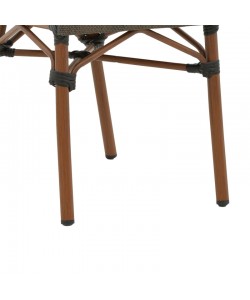 Καρέκλα Nacia  pakoworld καρυδί αλουμίνιο-γκρι textilene 45x59x85εκ