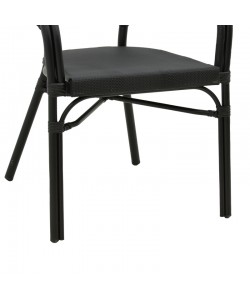 Πολυθρόνα Elyza pakoworld μαύρο αλουμίνιο-μαύρο textilene 57x62x84εκ