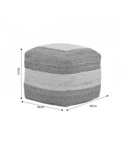 Σκαμπό-πουφ Sofian Inart μπεζ 100% γιούτα 40x40x40εκ