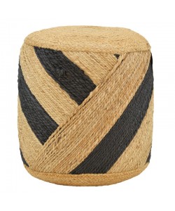 Σκαμπό Relous Inart φυσικό-μαύρο 100% γιούτα 40x40x40εκ