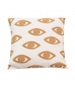 Μαξιλάρι Eyes Inart φυσικό-λευκό ύφασμα 60x60x2.5εκ