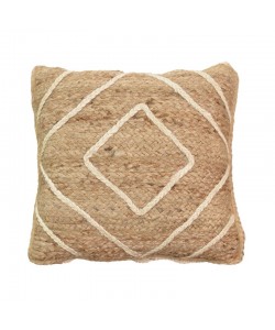 Μαξιλάρι Teddiens Inart φυσικό 100% γιούτα 45x45x2.5εκ