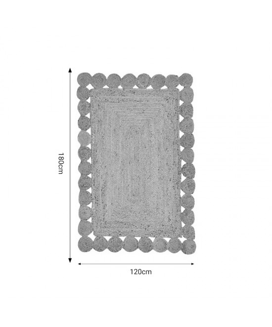 Χαλί Doze Inart μπεζ 100% γιούτα 120x80x1εκ