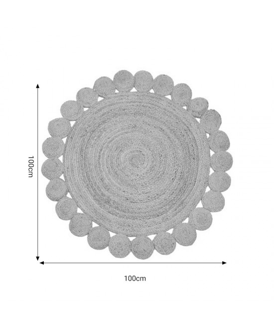 Χαλί Voni Inart φυσικό γιούτα100x100x1εκ