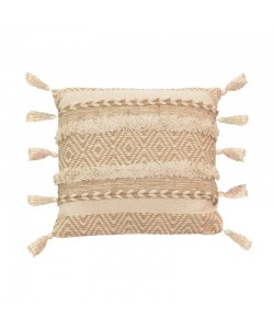 Μαξιλάρι Labrinth Inart μπεζ-εκρού ύφασμα 45x45x2.5εκ