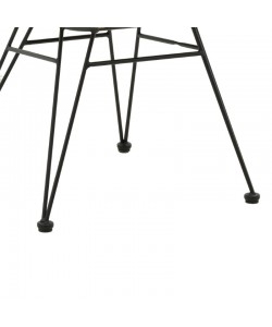 Πολυθρόνα Naoki pakoworld με μαξιλάρι pe φυσικό-μαύρο μέταλλο 62x62x70εκ