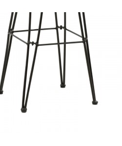 Σκαμπό μπαρ Naoki pakoworld με μαξιλάρι pe μαύρο-μέταλλο μαύρο πόδι 52x50x90εκ