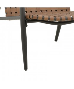 Πολυθρόνα Eamon  pakoworld μαύρο αλουμίνιο και pe rattan σε καφέ απόχρωση 73.5x62x77εκ