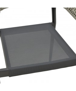 Πολυθρόνα αλουμινίου Elation pakoworld στοιβαζόμενη ανθρακί σκελετός-textilene ανθρακί rattan 56x62x77εκ