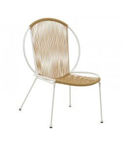 Καρέκλα Dapper pakoworld λευκό μέταλλο-pe φυσικό 64.5x74.5x76εκ