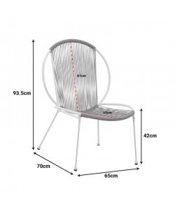 Καρέκλα Dapper pakoworld λευκό μέταλλο-pe φυσικό 64.5x74.5x76εκ