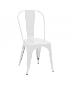 Καρέκλα Utopia pakoworld λευκό μέταλλο 44x44x85εκ