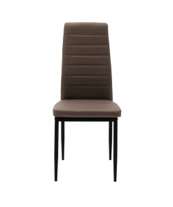 Καρέκλα Parker pakoworld PU cappuccino-μαύρο πόδι 42x48x98εκ