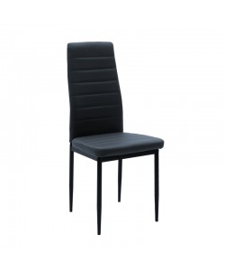 Καρέκλα Parker pakoworld PU ανθρακί-μαύρο πόδι 42x48x98εκ