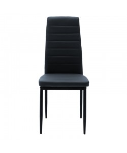 Καρέκλα Parker pakoworld PU ανθρακί-μαύρο πόδι 42x48x98εκ
