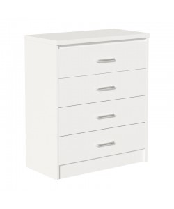 Συρταριέρα OLYMPUS pakoworld με 4 συρτάρια χρώμα λευκό 80x40x95εκ