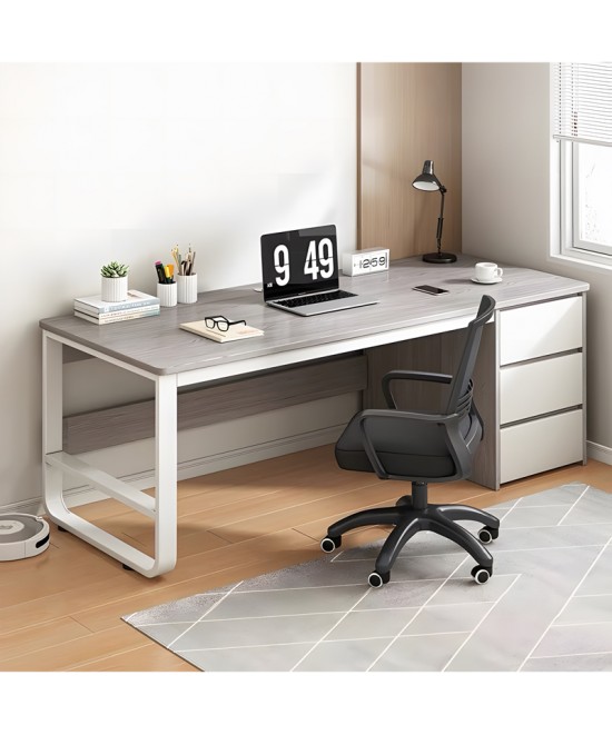 Γραφείο Salto pakoworld με συρταριέρα-MDF γκρι-λευκό 120x48x74εκ
