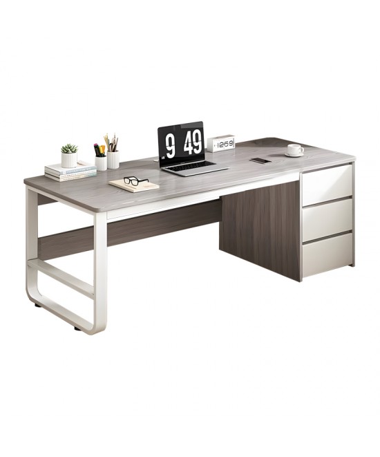 Γραφείο Salto pakoworld με συρταριέρα-MDF γκρι-λευκό 120x48x74εκ