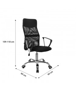 Καρέκλα γραφείου διευθυντή Joel I pakoworld με ύφασμα mesh μαύρο-κόκκινο 60x60x109-118εκ