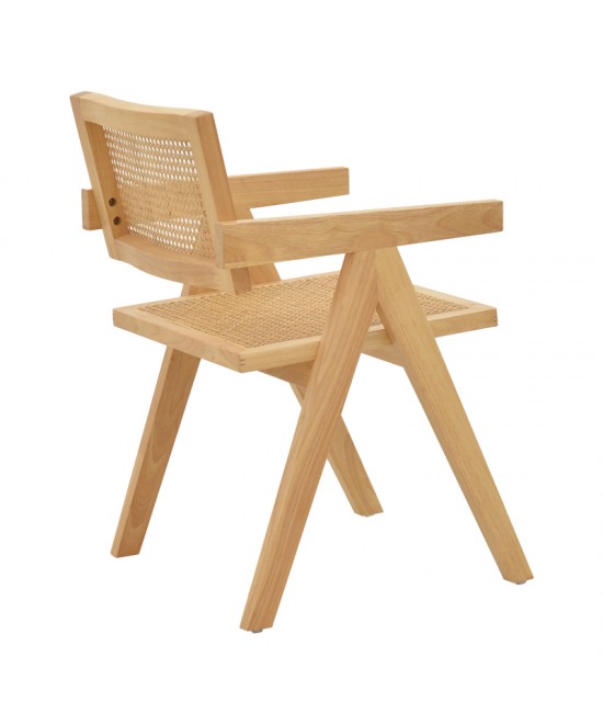 Πολυθρόνα Kalen pakoworld φυσικό rubberwood 52x59x79εκ